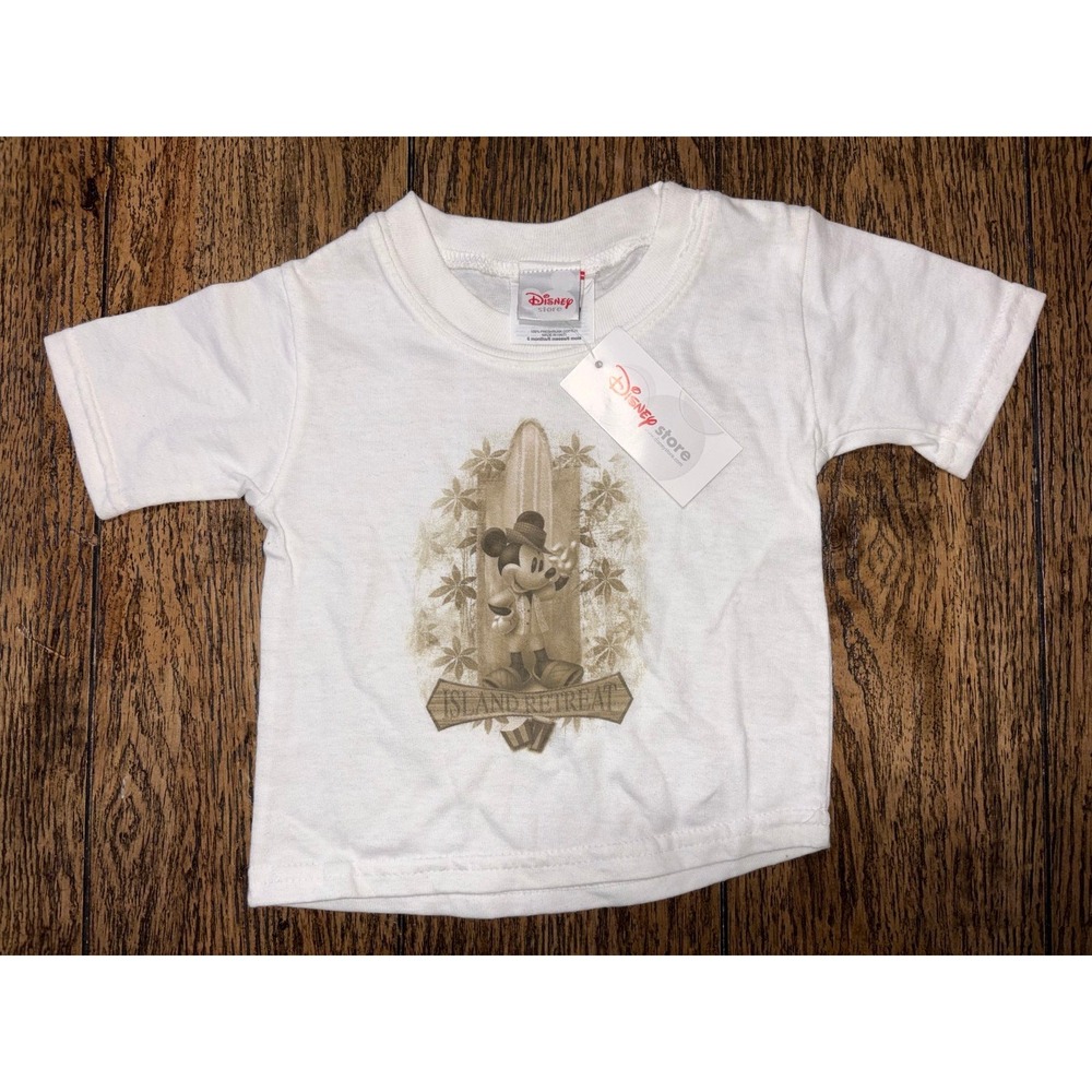 DISNEY Vintage Disney Store Mickey Mouse Island Retreat Tee *NEW* 6 months